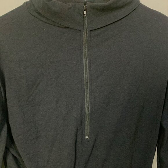 Cheer Fantastic Mock Turtleneck Midriff Zip Back Bodysuit 2XL Black Long Sleeve - Picture 5 of 10